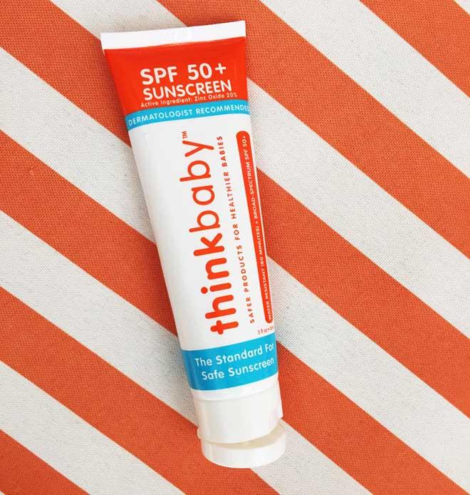 best baby sunscreen and natural sunblock by Think Baby in UPF 50