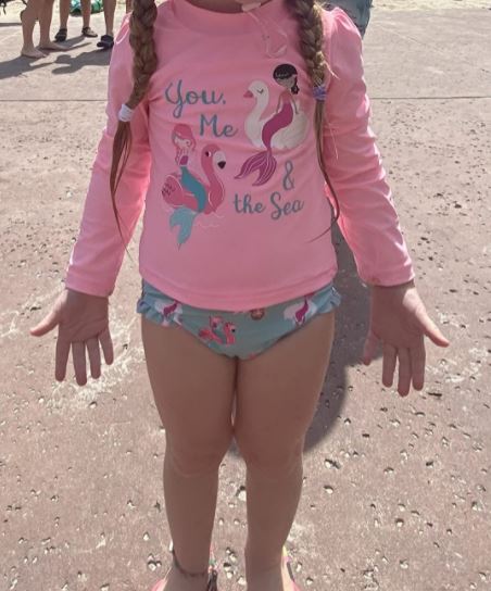 Pink Mermaid Swimsuit and Rash Guard for Toddler girl by Carters