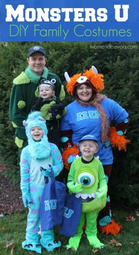 Disney Monster's Inc family Halloween costumes for 5