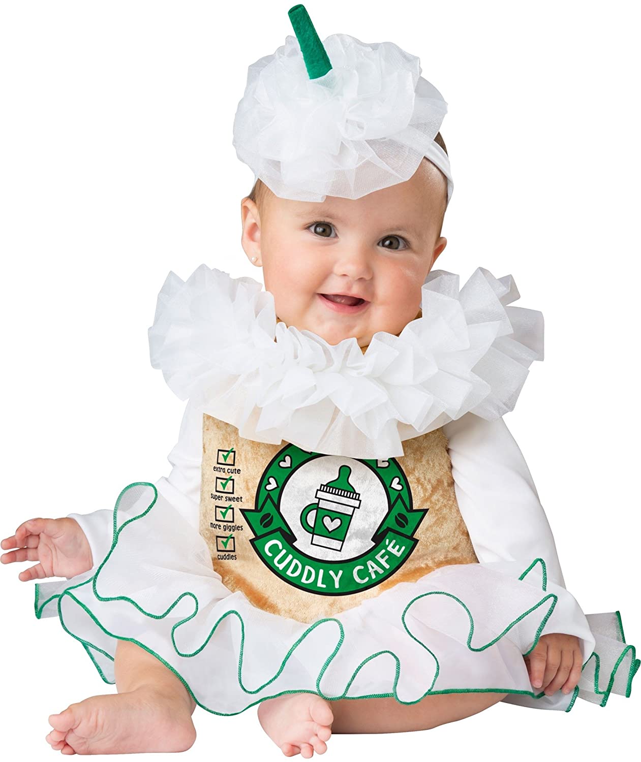 baby girl Fun World Cuddly Cappuccino newborn girl Starbucks Halloween costume