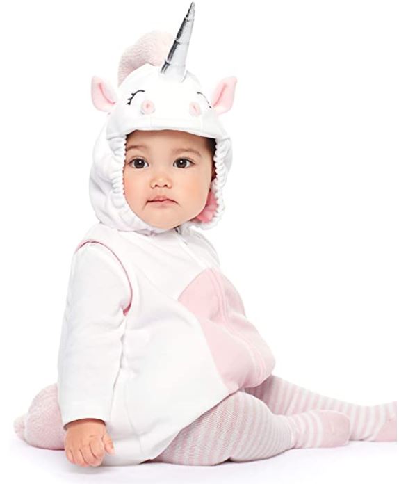 cute baby girl pink and white unicorn Halloween costume
