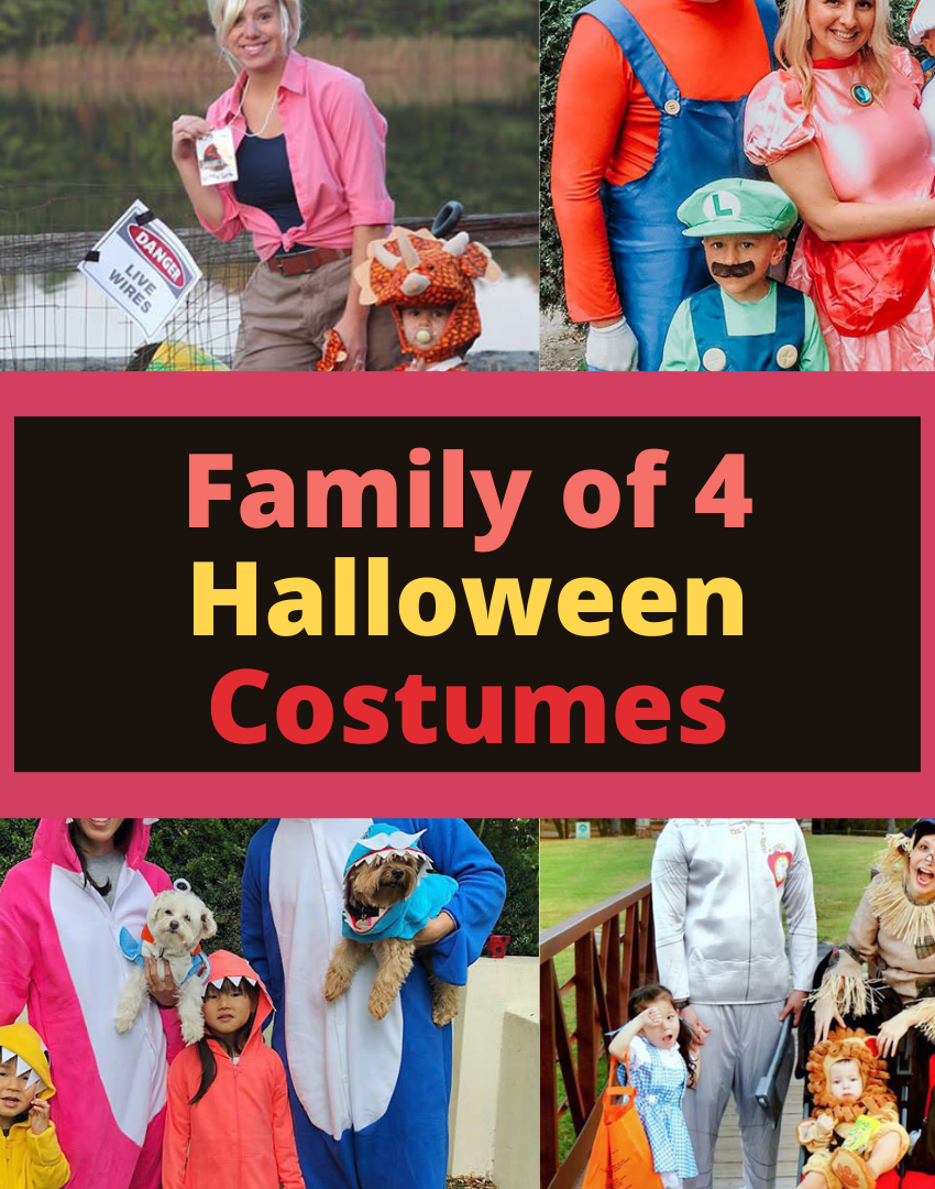 easy family Halloween costumes for 4 by Cute Munchkin
