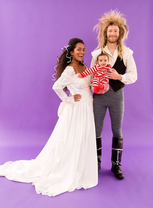 The Labyrinth family Halloween costume with baby