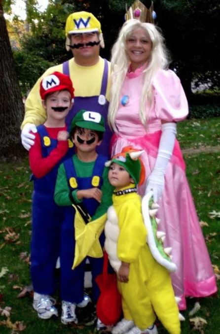 super mario Halloween costume with toddler boys