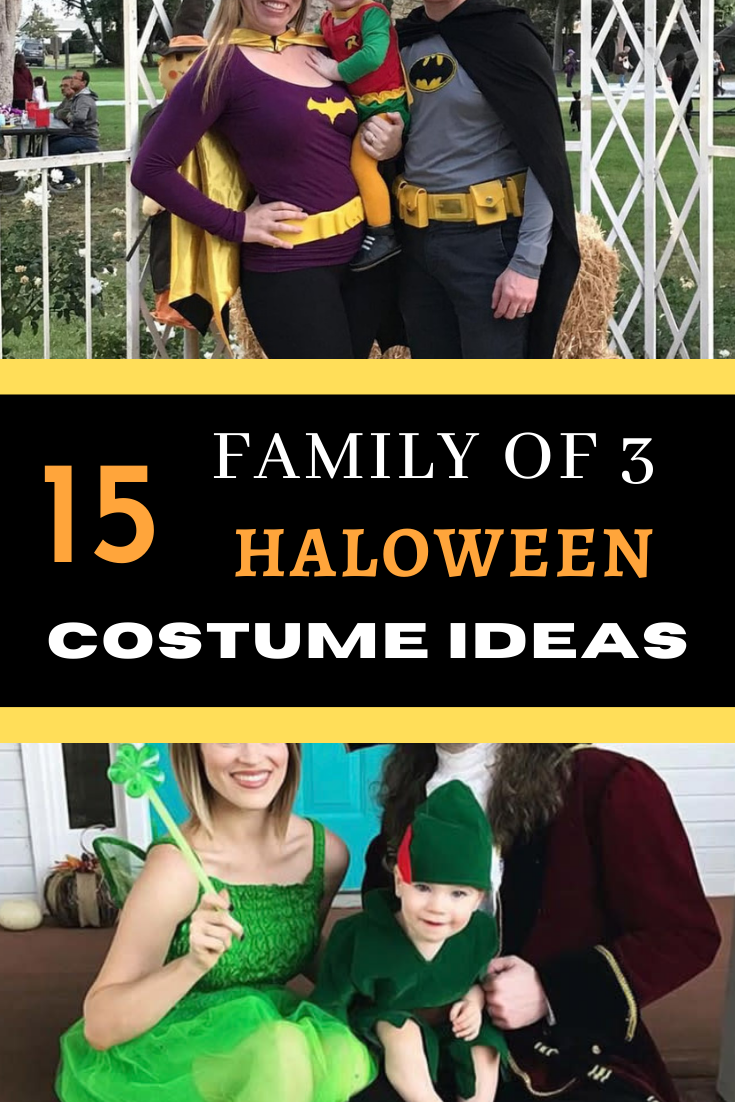 15 family of 3 Halloween costume ideas by Cute Munchkin