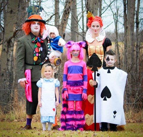 Disney Alice in Wonderland family of 6 Halloween costumes