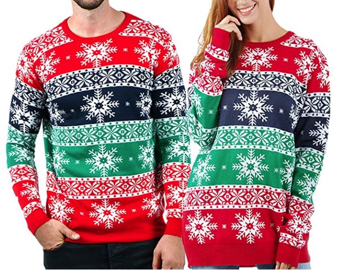 matching snowflake Christmas family sweaters